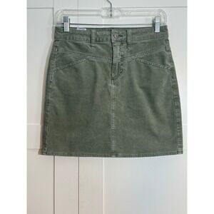 American Eagle‎ Olive Green Corduroy Mini Skirt Super Stretch Size 4 Women